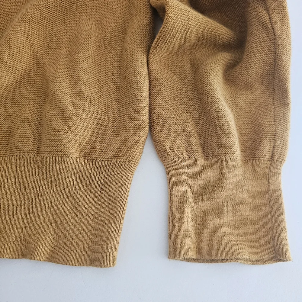 J.Crew Sweater Womens Small Mustard‎ 100% Cotton Long Sleeve Preppy Career